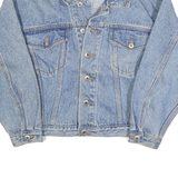 OUTLINE Womens Blue Denim Jacket M Cotton Button Closure Classic Fit Casual