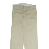 DICKIES Mens Cotton Blend Beige Regular Straight Trousers W32 L30 Workwear