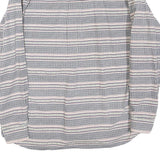 Mens White & Grey Pattern Cotton Blend Shirt L Long Sleeve Button Collar