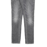 SILVER Womens Slim Grey Denim Slim Jeans W28 L30 Stylish Stitching Zip Closure