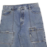 Mens Blue Denim Cargo Cotton Blend Shorts M W32 Casual Workwear Pockets