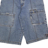 Mens Blue Denim Cargo Cotton Blend Shorts M W32 Casual Workwear Pockets