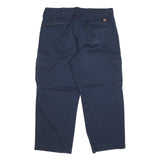 DICKIES Mens Cotton Blend Navy Relaxed Straight Cargo Work Trousers W38 L27