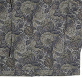 Womens Blue & Grey Floral Button Jacket XL Polyester Blend Woven Bomber Style