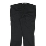 DICKIES Womens Black Regular Cargo Trousers W36 L31 Cotton Blend Zip Closure