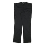 DICKIES Womens Black Regular Cargo Trousers W36 L31 Cotton Blend Zip Closure