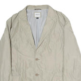 ARMANI COLLEZIONI Mens Beige Cotton Blend Button Jacket M Plain Stylish