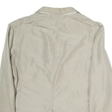 ARMANI COLLEZIONI Mens Beige Cotton Blend Button Jacket M Plain Stylish