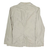 ARMANI COLLEZIONI Mens Beige Cotton Blend Button Jacket M Plain Stylish