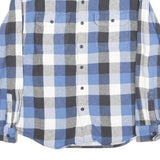AMERICAN EAGLE Mens Blue And Black Check Shirt M Cotton Classic Fit Casual