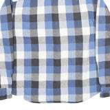 AMERICAN EAGLE Mens Blue And Black Check Shirt M Cotton Classic Fit Casual