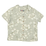 LA CABANA Womens Cream Printed Shirt Short Sleeve Collared S Rayon Tropical