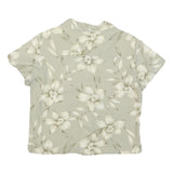 LA CABANA Womens Cream Printed Shirt Short Sleeve Collared S Rayon Tropical