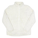 FILA Womens White Faux Fur Jacket L Polyester Zip Up Casual Cozy Outerwear