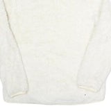 FILA Womens White Faux Fur Jacket L Polyester Zip Up Casual Cozy Outerwear