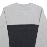 ELLESSE Mens Grey & Black & Red Cotton Blend Sweatshirt Crew Neck S Casual Style