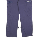 Mens Regular Blue Cotton Blend Cargo Trousers W34 L30 Utility Pocket Zip Closure