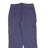 Mens Regular Blue Cotton Blend Cargo Trousers W34 L30 Utility Pocket Zip Closure
