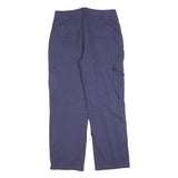 Mens Regular Blue Cotton Blend Cargo Trousers W34 L30 Utility Pocket Zip Closure