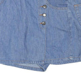 BOLERO Womens Blue Denim Mini Cotton Blend Skirt Button Closure S Stylish Casual