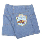 BOLERO Womens Blue Denim Mini Cotton Blend Skirt Button Closure S Stylish Casual