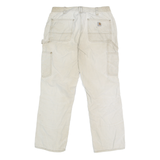 CARHARTT Womens Cotton Blend Beige Regular Fit Straight Trousers W30 L28
