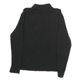 LACOSTE Mens Black Cotton Long Sleeve Plain Polo Shirt S Classic Sport