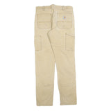 CARHARTT Mens Cotton Blend Beige Relaxed Straight Trousers W32 L34 Workwear