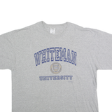 GILDEN Mens Grey Whiteman University Graphic T-Shirt XL Short Sleeve Crew Neck