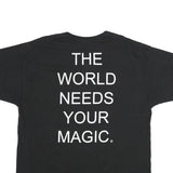 CHAMPION Mens Black Cotton Graphic T-Shirt 2XL Short Sleeve Crew Neck Magic