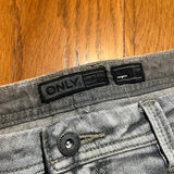 Only Mini Denim Skirt - 31W UK 12 Grey Cotton