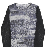 TWISTER Womens Blue & Black Printed Top Long Sleeve Crew Neck Size M Stylish