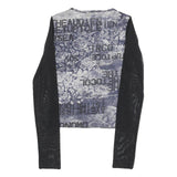 TWISTER Womens Blue & Black Printed Top Long Sleeve Crew Neck Size M Stylish