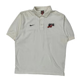Nike Polo Shirt - Medium White Cotton