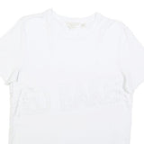 TED BAKER Womens White Modern T-Shirt M Short Sleeve Crew Neck Branding