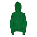 Ralph Lauren Sport Cable Knit Hoodie - Large Green Cotton