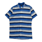 Polo By Ralph Lauren Striped Short Sleeve Shirt - Small Blue Cotton