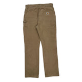 Carhartt Double Knee Carpenter Trousers - 34W 30L Brown Cotton