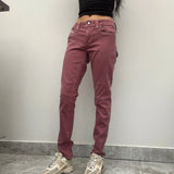 Rock Revival Embroidered Jeans - 31W UK 10 Pink Cotton