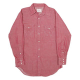 WRANGLER Mens Red Cotton Blend Western Shirt M Vintage Style Snap Button