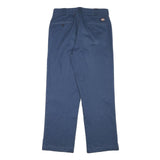 DICKIES Mens Cotton Blend Navy Regular Straight Trousers W30 L28 Workwear