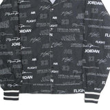 AIR JORDAN Mens Black Flight Club S Polyester Jacket Zip Coach Patterned