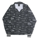AIR JORDAN Mens Black Flight Club S Polyester Jacket Zip Coach Patterned