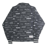 AIR JORDAN Mens Black Flight Club S Polyester Jacket Zip Coach Patterned