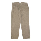 CALVIN KLEIN Mens Relaxed Beige Cotton Blend Trousers W36 L32 Casual Zip Closure