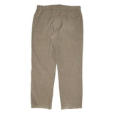 CALVIN KLEIN Mens Relaxed Beige Cotton Blend Trousers W36 L32 Casual Zip Closure