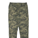 Mens Cotton Blend Slim Fit Camouflage Trousers Drawstring W27 L27 Casual