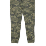 Mens Cotton Blend Slim Fit Camouflage Trousers Drawstring W27 L27 Casual