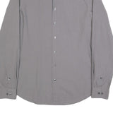 CALVIN KLEIN Mens Grey Plain Shirt S Cotton Blend Casual Button Down Long Sleeve