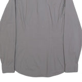 CALVIN KLEIN Mens Grey Plain Shirt S Cotton Blend Casual Button Down Long Sleeve